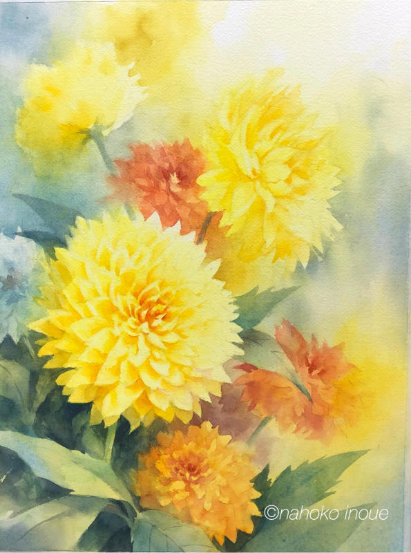 水彩画(ダリア)№164 | tradexautomotive.com
