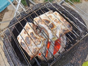 庭で魚と芋を焼く_a0007462_13522694.jpg