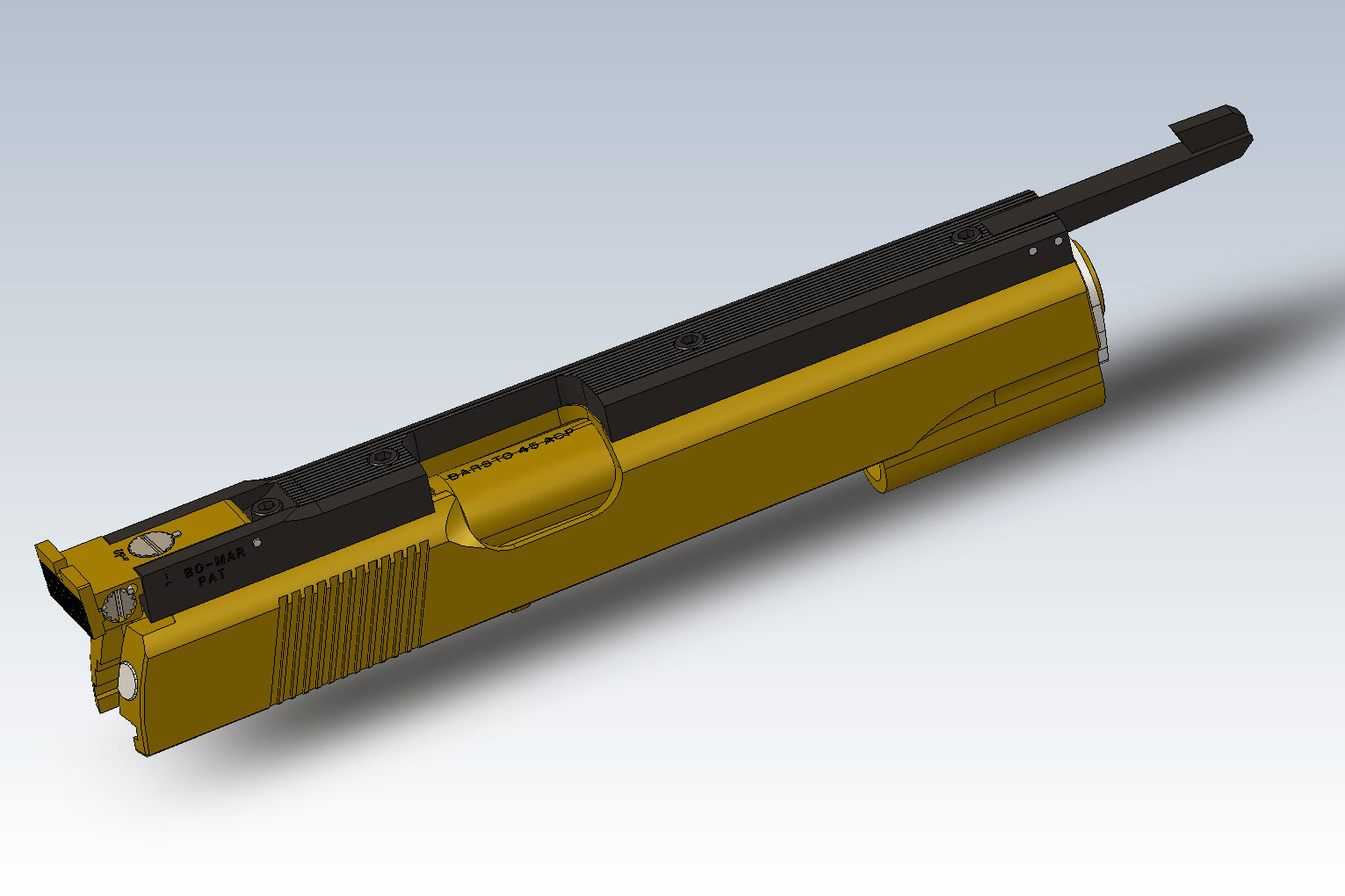 エジプトカスタム　トンプソン真鍮切削フレーム ZEKE・真鍮45オート用のカスタムスライドを製作中です。 : Products