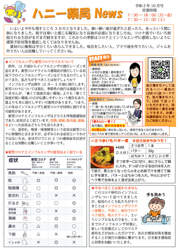 ★ハニー薬局 News 令和2年10月号_c0317767_14032154.jpg