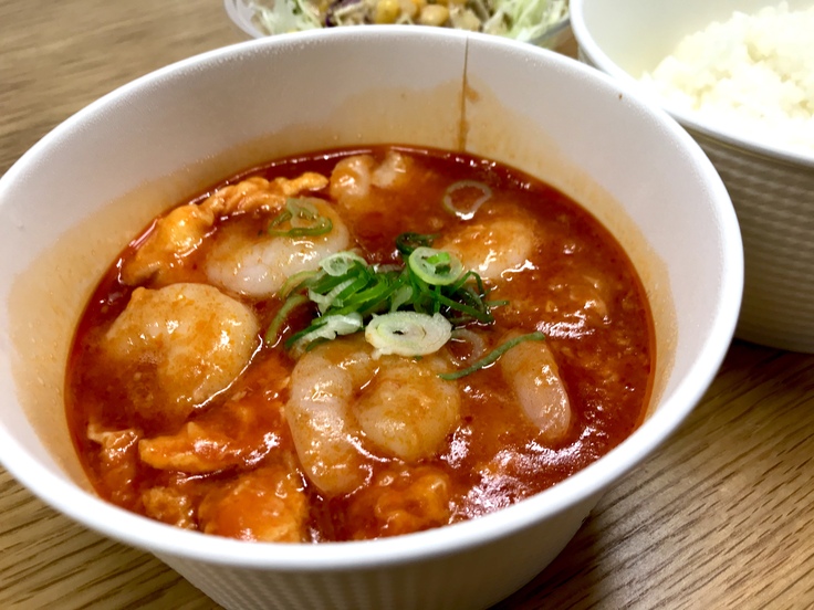 エビチリ定食をテイクアウト@松屋(立川)_c0212604_14332889.jpg