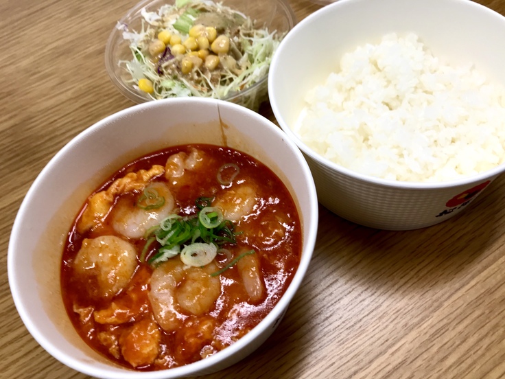 エビチリ定食をテイクアウト@松屋(立川)_c0212604_14342417.jpg