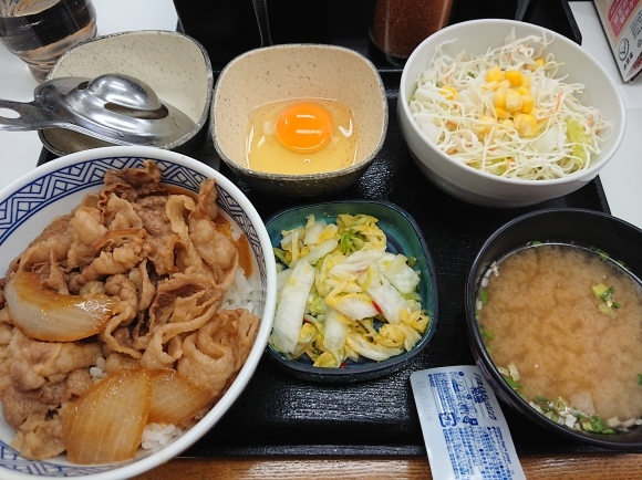 9/30 おしんこ月見つゆぬき牛丼並Aセット¥723 ⇒ ¥590@吉野家_b0042308_22444424.jpg
