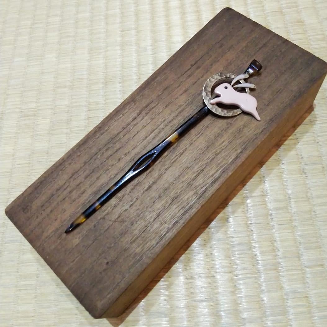 201001 中秋の名月とうさぎのかんざし✨_f0164842_17455604.jpg