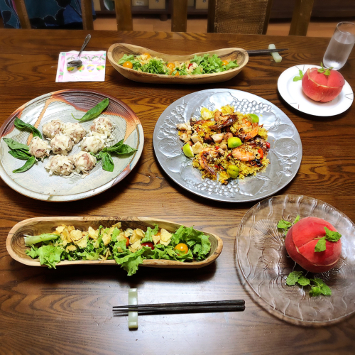 桃のスープランチ❤️_e0292546_05512672.jpg