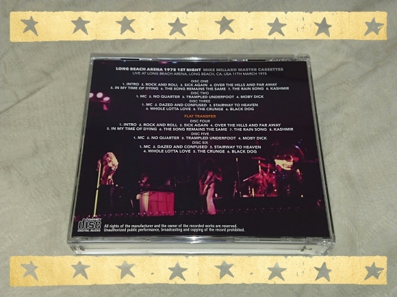 LED ZEPPELIN / LONG BEACH ARENA 1975 1ST NIGHT MIKE MILLARD MASTER CASSETTES_b0042308_17042783.jpg