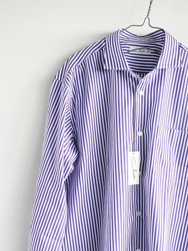 Sans limite　BOX WIDE SPREAD COLLAR SHIRT - Purple Stripe_b0139281_11415774.jpg