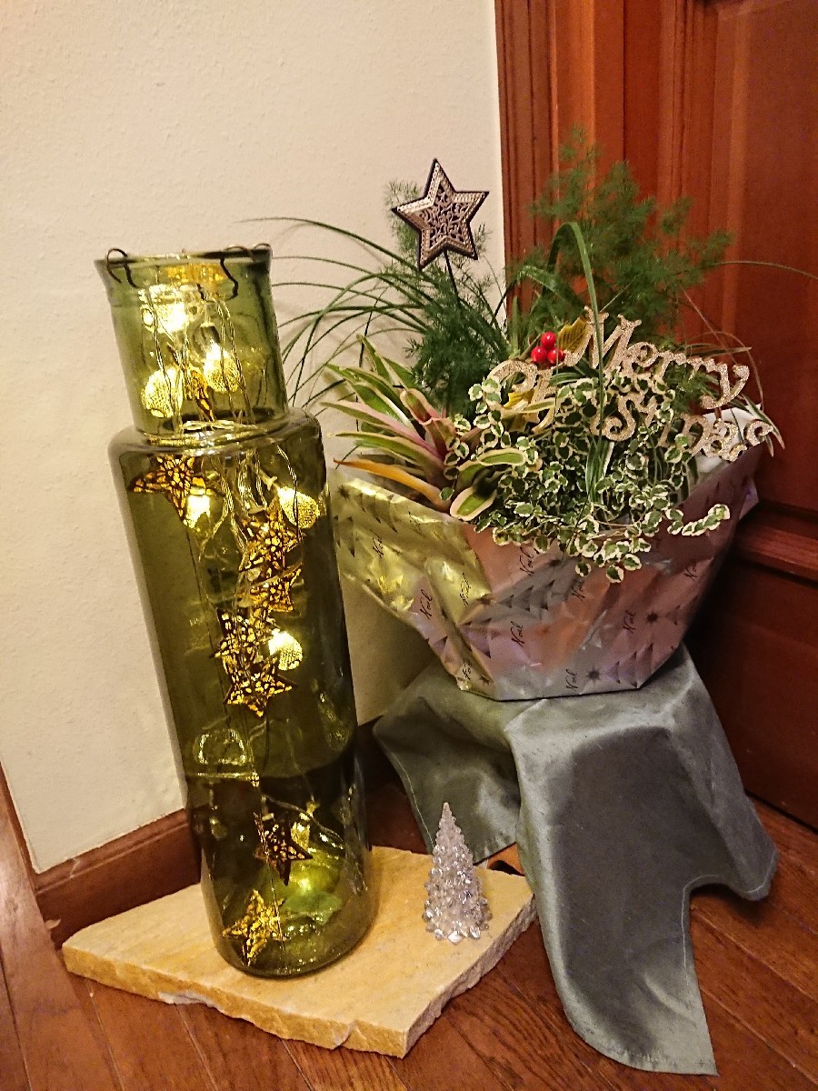 玄関のクリスマスディスプレイ 優しい時間 玄関のクリスマスディスプレイ 優しい時間