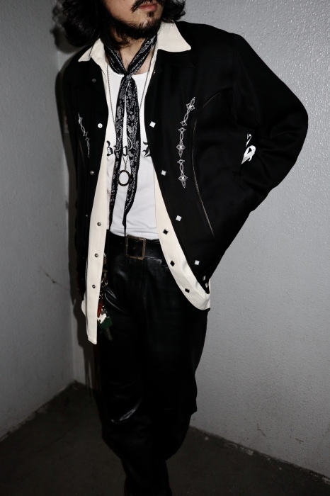 ジャケット・アウター The Letters WESTERN SHORT JACKET M The Letters : WESTERN EMBROIDERY BOLERO JACKET - RAYON TWILL