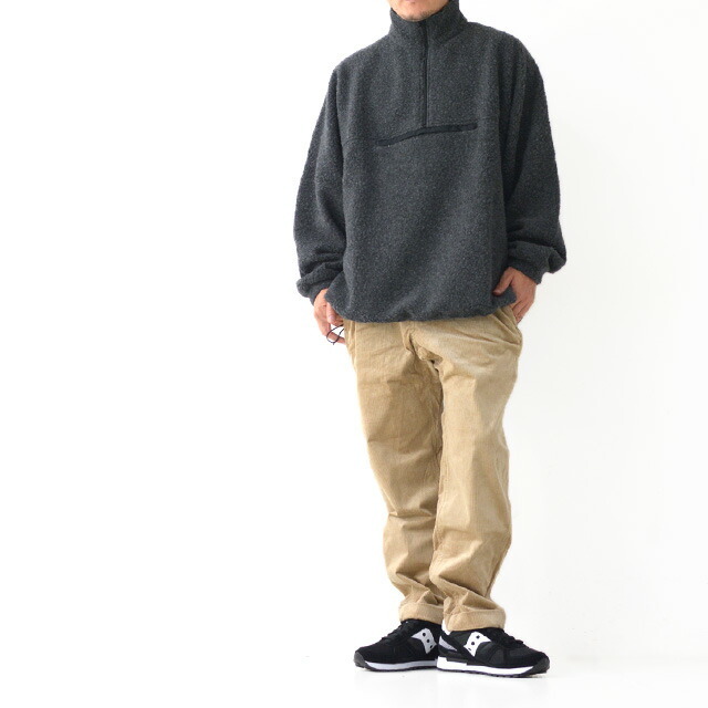 キャプテンサンシャイン 21fw フリースセットアップ ライトグレー-
