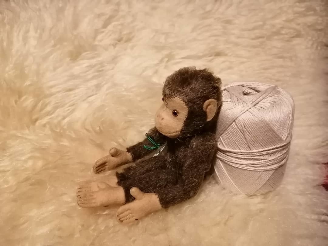 シュタイフ　ぬいぐるみ　モンキー　サル　猿 ドイツ シュタイフ ヴィンテージ 小さなお猿さん モンキー サル