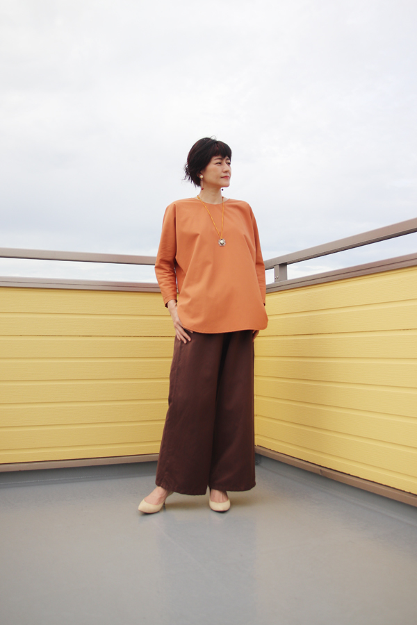キモノスリーブシャツ　9分袖　バーントシェンナ(2028)_e0104046_15090408.jpg