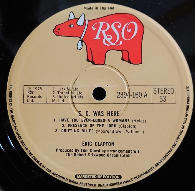 Eric Clapton その7 E.C Was Here 👍 : アナログレコード巡礼の旅