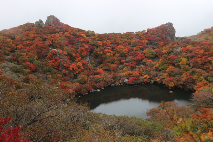 大船山 御池の紅葉に感動する 山に癒されて