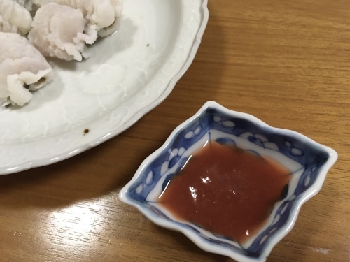 ハモの湯引き 梅肉しょうゆ なんちゃってグルメ