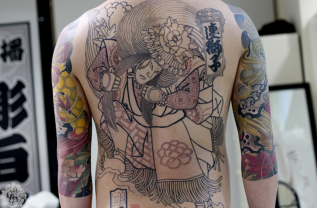 バックピース 連獅子 彩躯術三十六房 Chamber36tattoostudio バックピース 連獅子 彩躯術三十六房 Chamber36tattoostudio