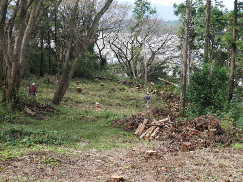 山桜植樹予定地の台風被害木片付け完了：10・18六国見山手入れ（上）_c0014967_18413647.jpg