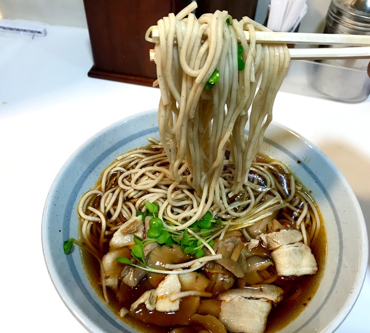 きのこラー油そば@爽亭(国分寺駅下りホーム)_c0212604_1403263.jpg
