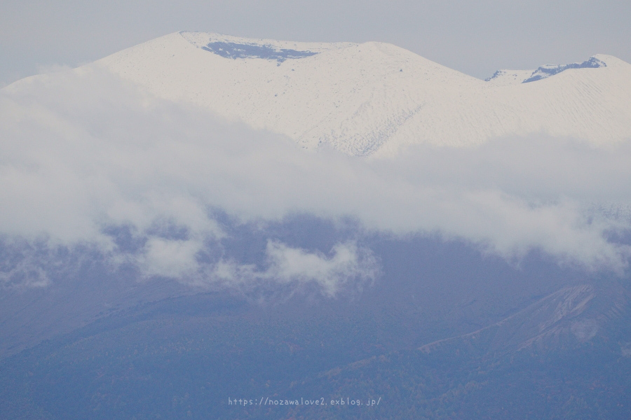 須坂市 高山村 毛無峠から浅間山初冠雪 野沢温泉とその周辺いろいろ2 須坂市 高山村 毛無峠から浅間山初冠雪 野沢温泉とその周辺いろいろ2