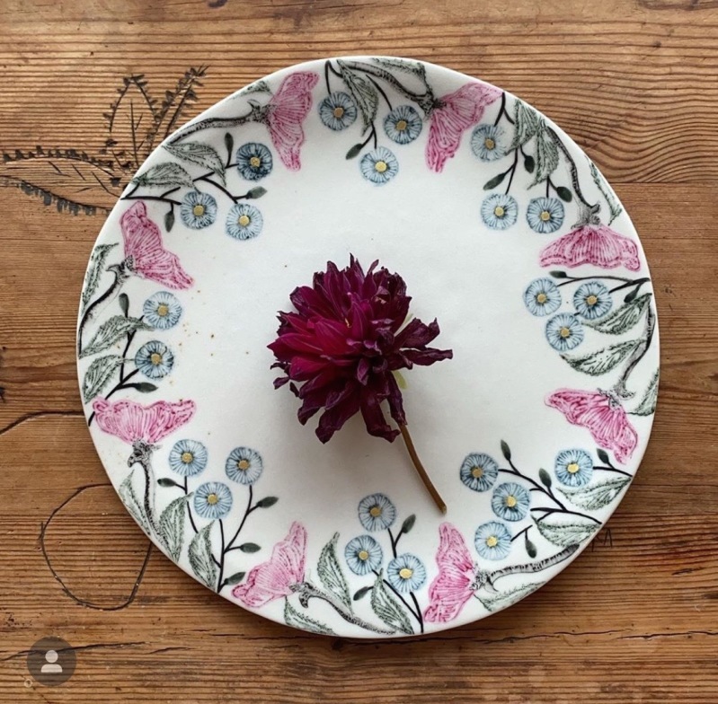 未使用☆つちやまり 菱紋様プレート 未使用☆つちやまり 菱紋様