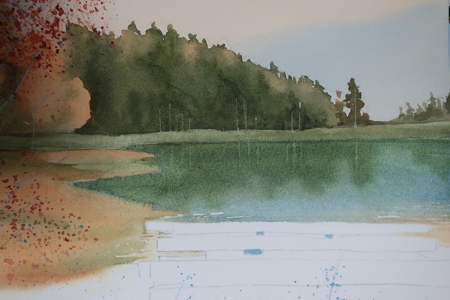 10月の教室・晩秋の尾瀬過程 : 小林啓子水彩画の部屋