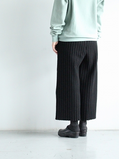 Cale　Wool Felt Stripe Easy Pants / Black_b0139281_16392542.jpg