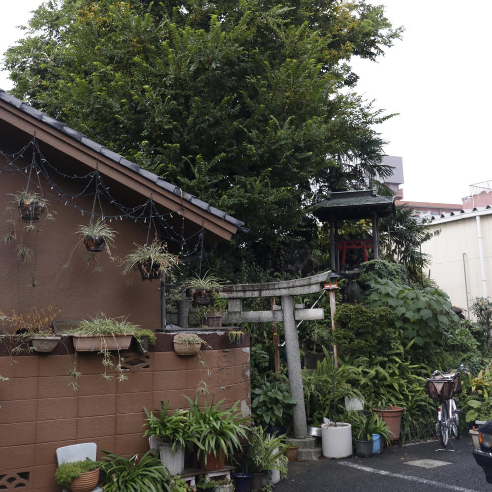 駐車場の敷地内にある富士塚、尾久浅間神社_c0060143_19592225.jpg