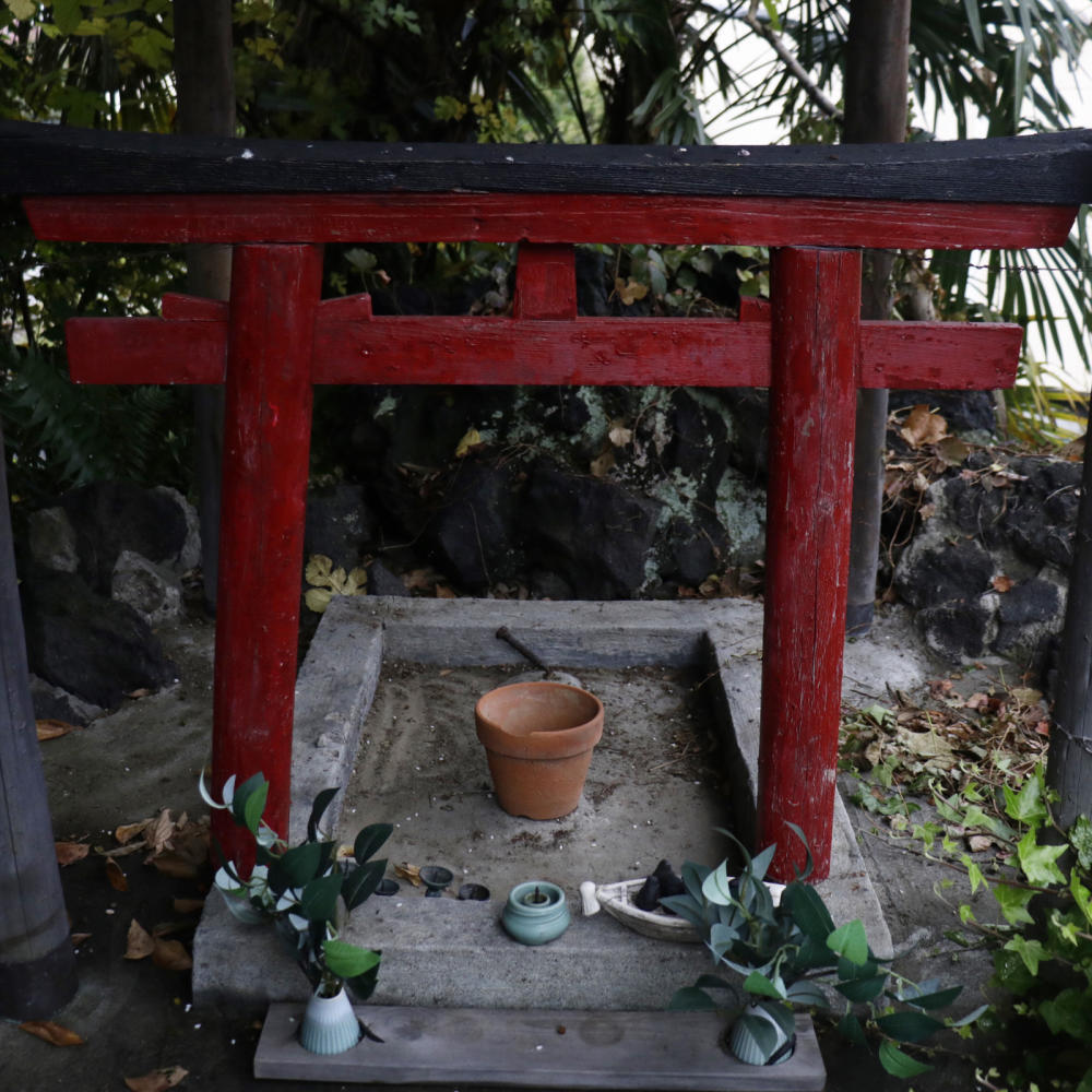 駐車場の敷地内にある富士塚、尾久浅間神社_c0060143_19592643.jpg