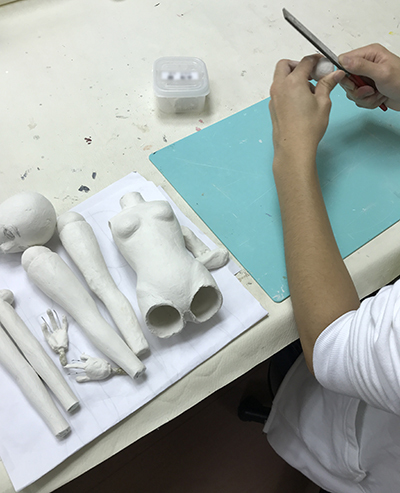 ”創作人形を作ってみよう” ④球体関節人形を作ってみよう(留学生創作人形科後期授業)_b0107314_14274515.jpg