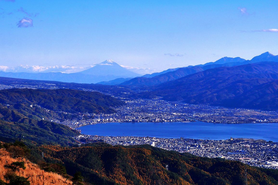 真昼の諏訪湖富士山！・・・高ボッチから　_a0031821_20390554.jpg