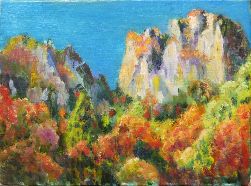 人気メーカー・ブランド 妙義山、絵も描いたんです。 : 絵を描きながら 絵画