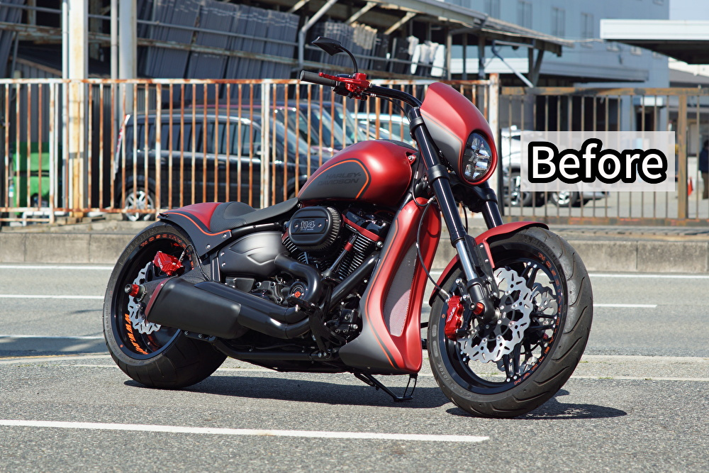 FXDR114 フロントフォーク ローダウン加工 : custom factory FXDR114 フロントフォーク ローダウン加工 : custom factory