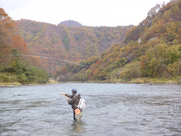 犀川殖産での本流ウエットフライスクール&ガイド_f0055244_20452028.jpg