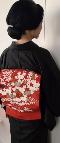 NYのお客様・大島訪問着に御所解帯で着物会。_f0181251_18534029.jpg