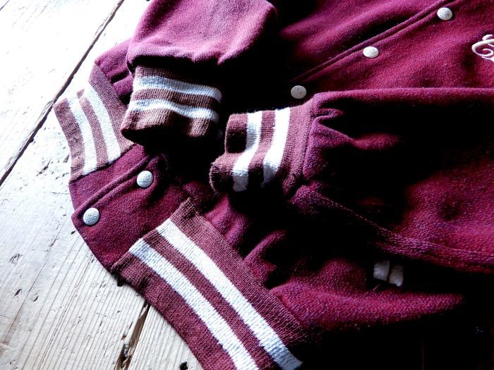美品☆MAPLEメープル/ヴィンテージ/ブルゾン/スタジャン/刺繍 USA製 80年代 MAPLE SPORTS WEAR ナイロンジャケット ブルゾン