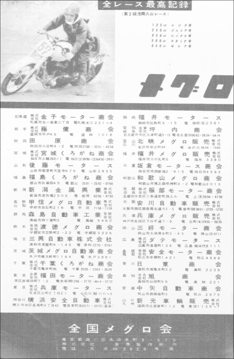 1958年二輪車・バイク広告集(113) メグロ号 : モーターサイクル