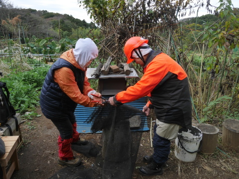 山桜の苗木の野ウサギ対策完了：11・12六国見山手入れ（上）_c0014967_10010449.jpg
