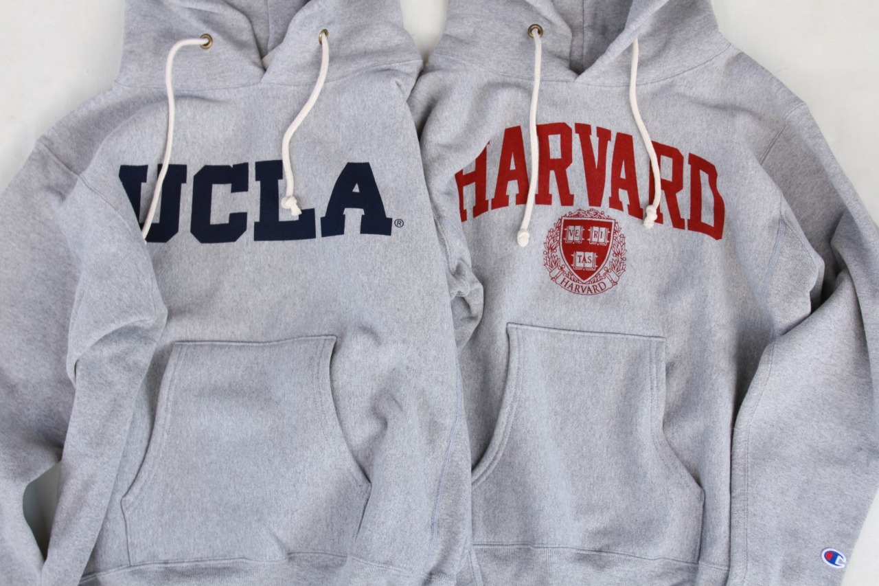 □champion /"UCLA" & "HARVARD" リバースウィーブプルオーバーパーカー : Import Select Shop  NoseLow