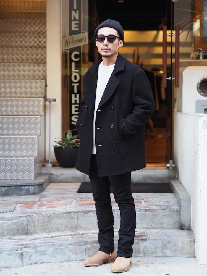 BEDWIN / ベドウィン|OG MELTON P-COAT 「MARLON」 - Black