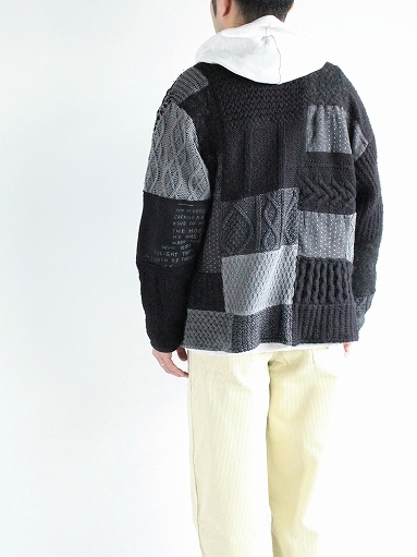 Porter Classic H/W PATCHWORK KNIT CARDIGAN / BLACK Porter Classic H/W PATCHWORK KNIT CARDIGAN / BLACK