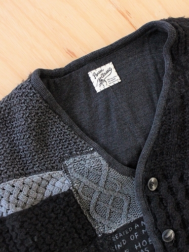 Porter Classic H/W PATCHWORK KNIT CARDIGAN / BLACK Porter Classic H/W PATCHWORK KNIT CARDIGAN / BLACK