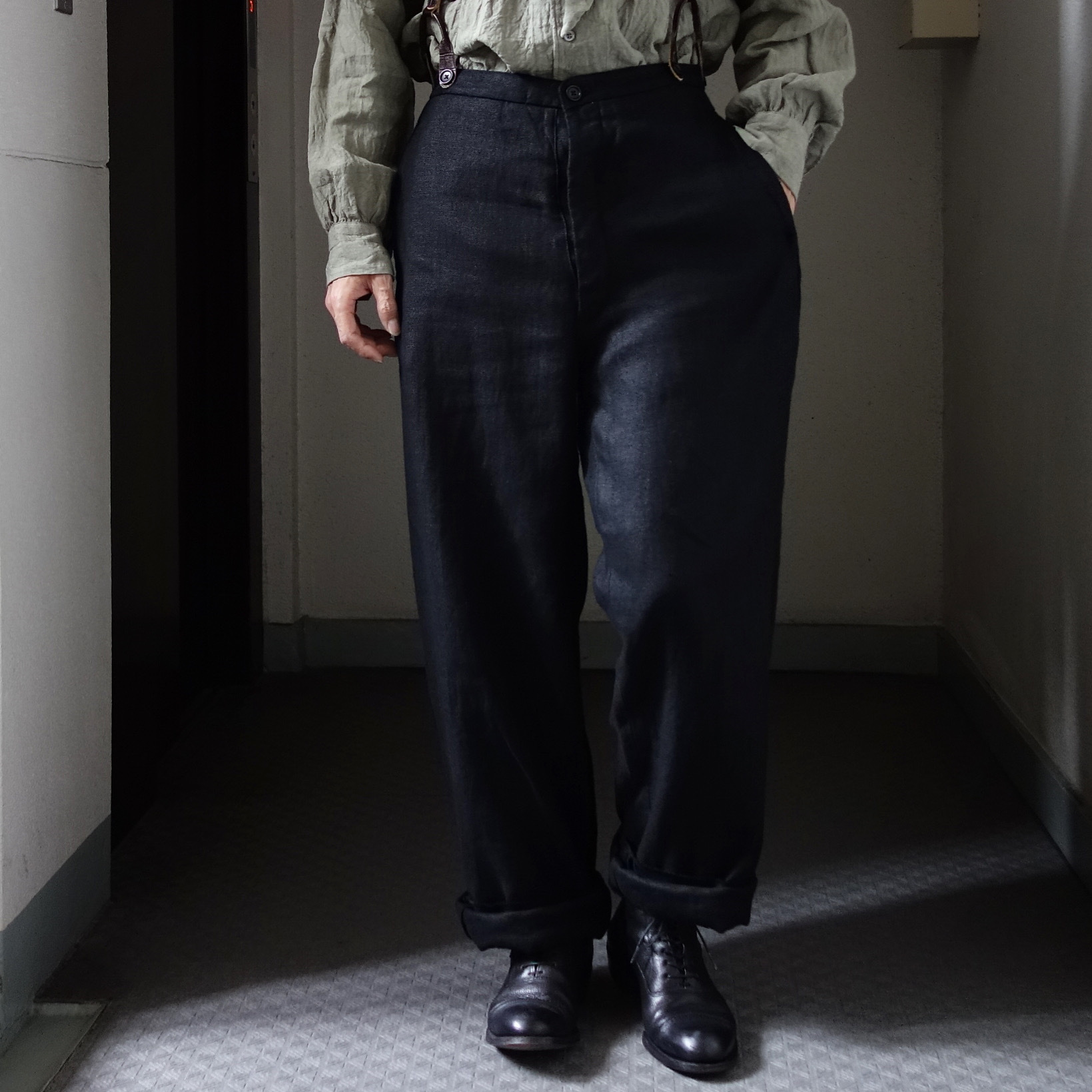 1月の製作 / classic heavylinen trousers_e0130546_12394442.jpg