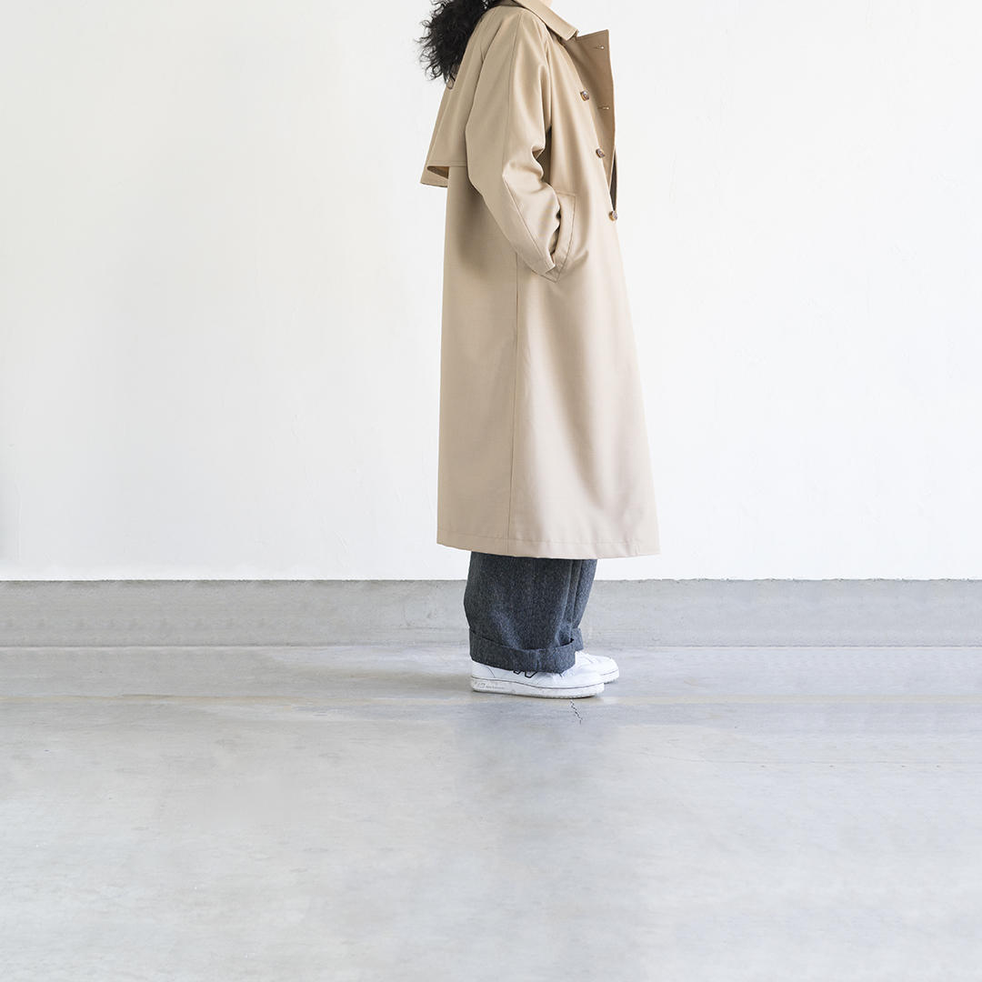 【極美品】グランマママドーター 中綿ライナー付き ギャバワイドトレンチコート GRANDMA MAMA DAUGHTER ギャバ ライナー付き ワイドトレンチコート