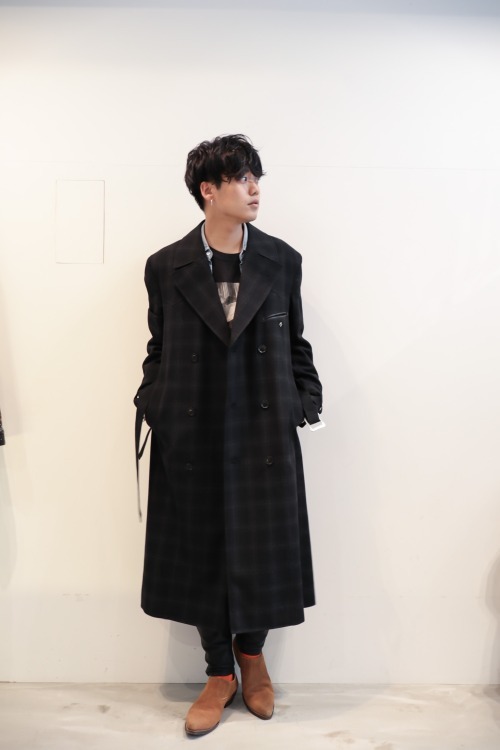 The Letters - WESTERN D RING TRENCH COAT -OMBRE CHECK WOOL