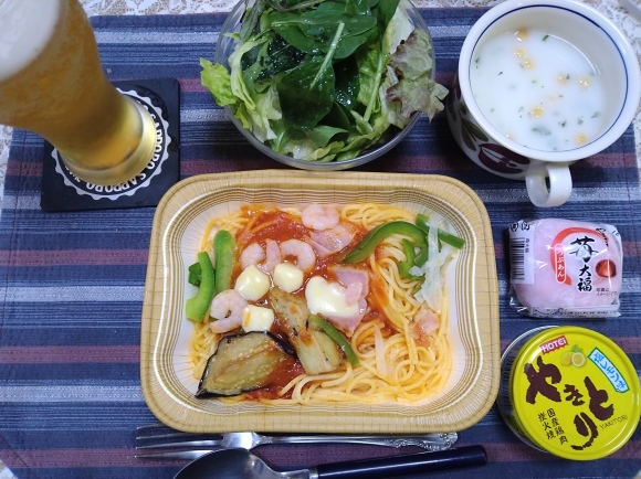 11/26 サントリーからだを想うオールフリー、オーマイ海老ナポリタン@自宅_b0042308_23125418.jpg