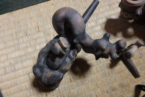 黒柿孔雀杢 大砲型万力&玉置万力 ウレタン塗り : へらぶな浮き 黒柿孔雀杢 大砲型万力&玉置万力 ウレタン塗り : へらぶな浮き