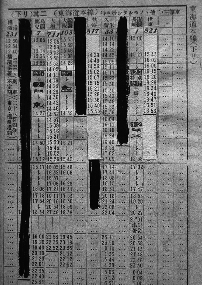 関東地方時刻表(墨塗り有り)3版 鉄道省編纂 東亜旅行社 昭和17 関東地方時刻表(墨塗り有り)3版 鉄道省編纂 東亜旅行社 昭和17