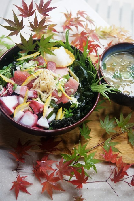 簡単5分 一人ランチ 海鮮丼 お家で楽しむ 紅葉狩り 料理と趣味の部屋