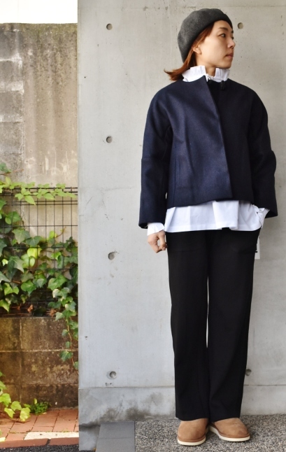 No Collar SHORT JKT 英国製 レディース_d0152280_15241280.jpg