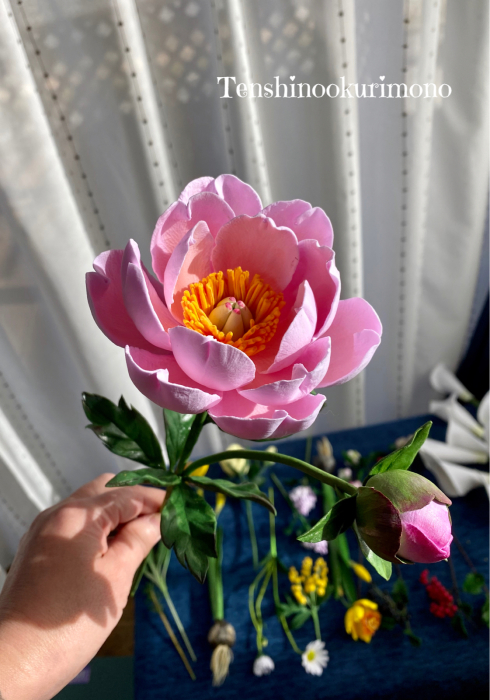 ピオニー Decoクレイクラフト教室 花の工房 天使の贈り物 ピオニー Decoクレイクラフト教室 花の工房 天使の贈り物